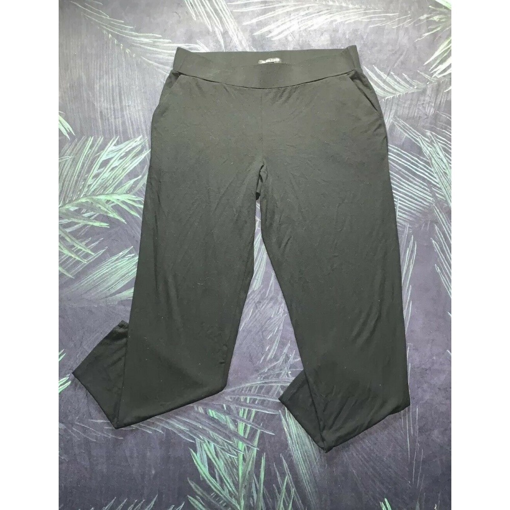 Eileen Fisher Women Full Length stretch Pull On jogger Pant Black - PM